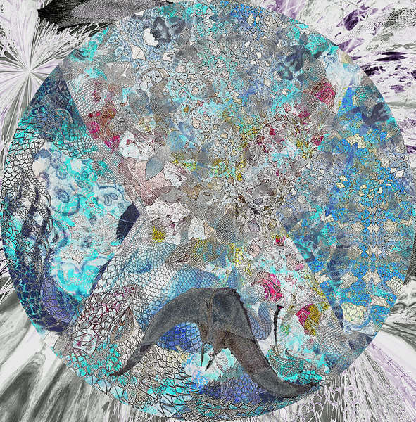 lizra-BlueColorSphrs-72.jpg : As Recent As... : American artist digital invention archival artifact color print image emerging capture creative convergent transparency universe dream history painter Hybrid exhibition
