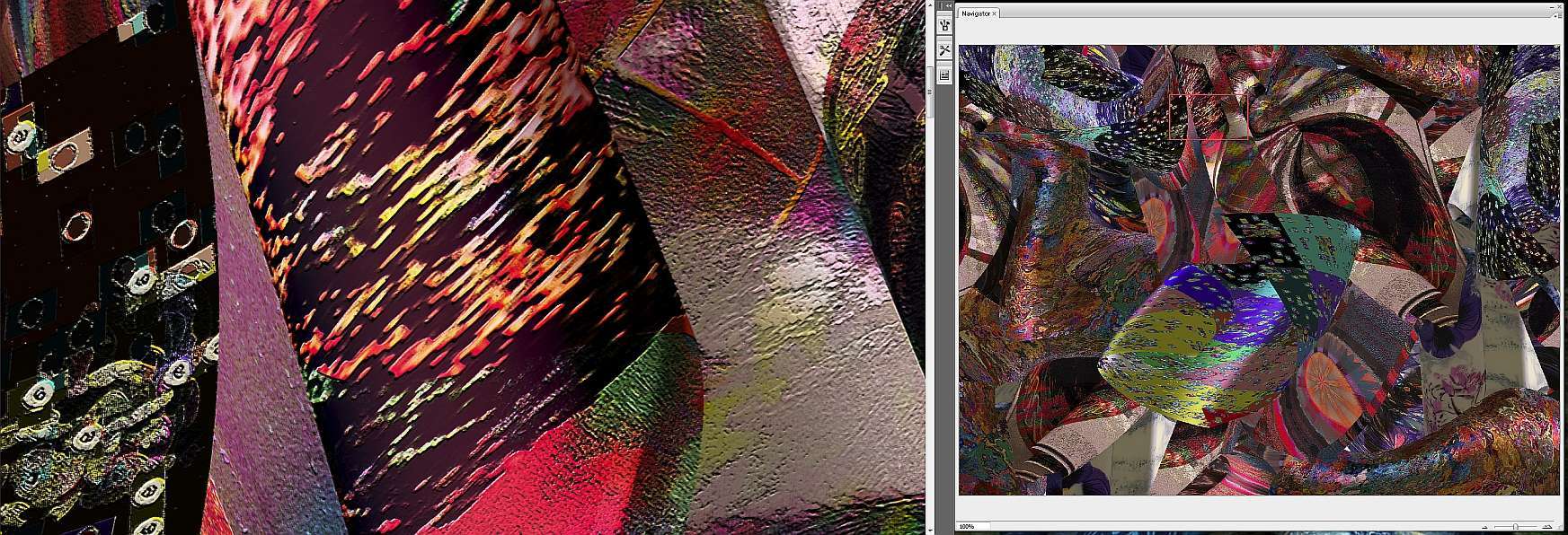 Dreamer-Vortex-Detail-sm.jpg : Section 2 : American artist digital invention archival artifact color print image emerging capture creative convergent transparency universe dream history painter Hybrid exhibition