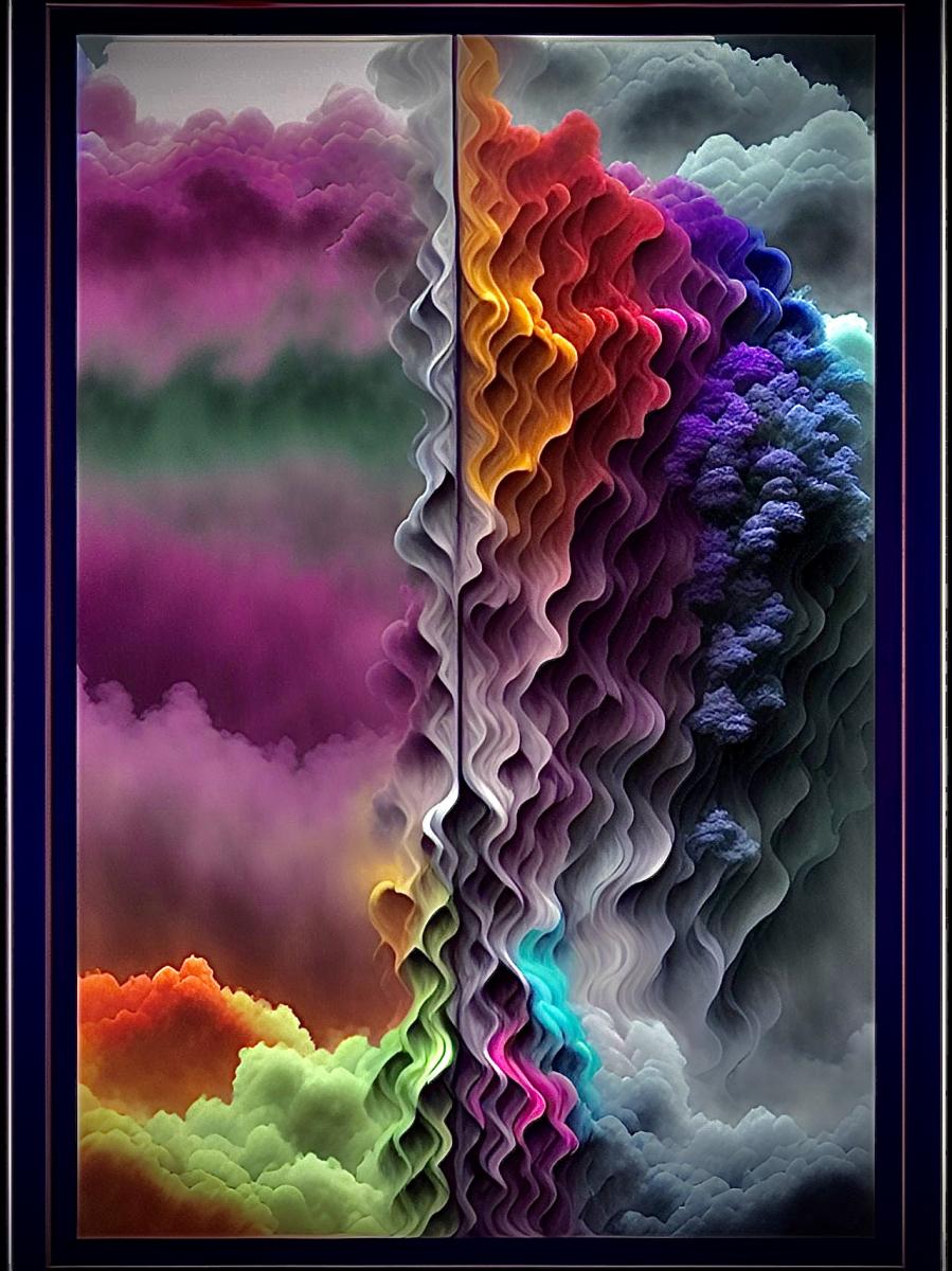 A.I. Generated Image from Original BMM Digital Artifact & Copyrighted 2023 Brad Michael Moore : A.I. Generated Images (BMM Source Files) : American artist digital invention archival artifact color print image emerging capture creative convergent transparency universe dream history painter Hybrid exhibition
