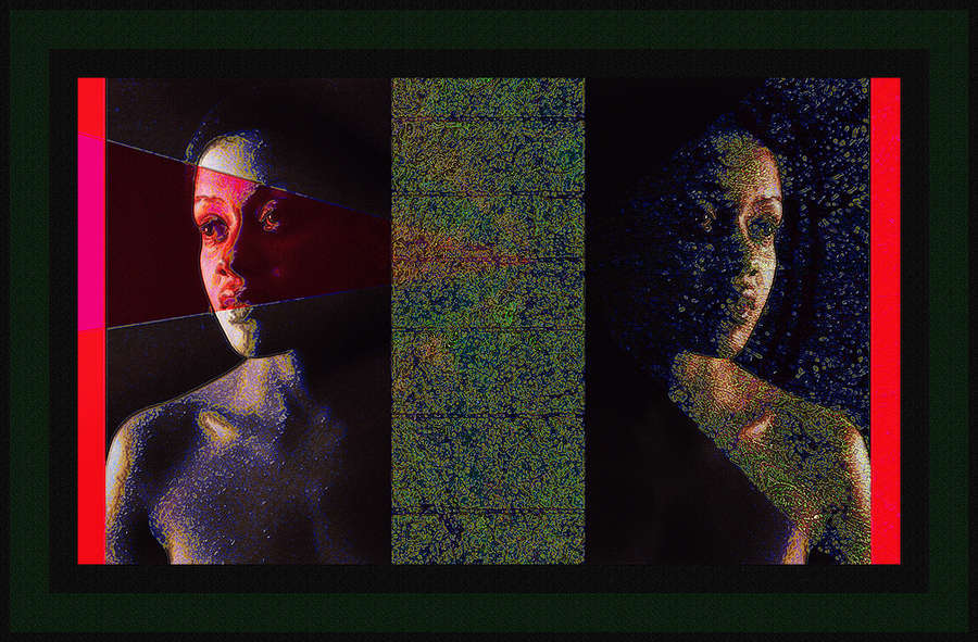 5a : Sa'she'ahna Series : American artist digital invention archival artifact color print image emerging capture creative convergent transparency universe dream history painter Hybrid exhibition