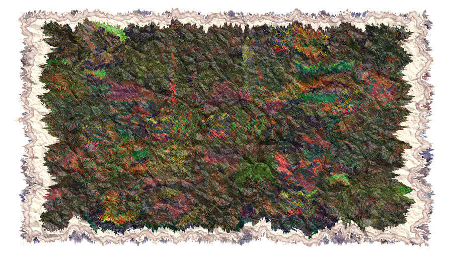 "Waxing" : Digital Parchment : American artist digital invention archival artifact color print image emerging capture creative convergent transparency universe dream history painter Hybrid exhibition