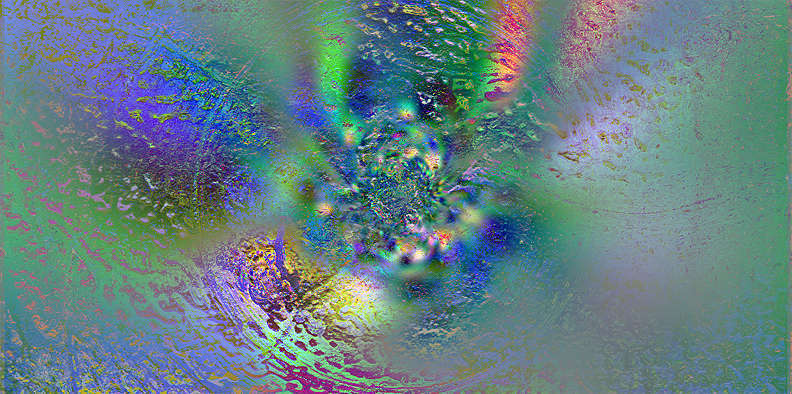 "Universes Large and Small - Two of Four - Ice Creates in Vacuums" © Brad Michael Moore 2008 : It'sYour MainPain : American artist digital invention archival artifact color print image emerging capture creative convergent transparency universe dream history painter Hybrid exhibition