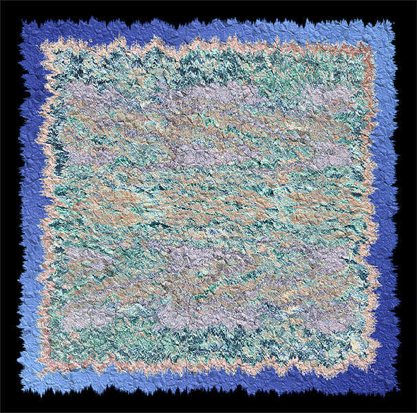 Ocean Floor Map - Looking for Anomalies" : Digital Parchment : American artist digital invention archival artifact color print image emerging capture creative convergent transparency universe dream history painter Hybrid exhibition