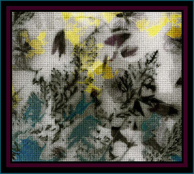 "Towel Flowers" : MayoBravo PaintedGlass DigitalDream : American artist digital invention archival artifact color print image emerging capture creative convergent transparency universe dream history painter Hybrid exhibition