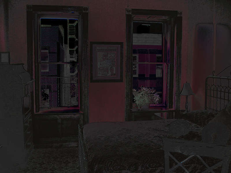 "Fallen Stranger In a Blue Moon Room" © Brad Michael Moore 2009


Darkness fell. Quietly,
he listened as the leaves rustled over the rooftop and against the windows.

Overwhelmed by thirst,
he now feared the wind's ever-growing voraciousness.

Worried & bleeding, he weakened, and envisioned the power of nature searching, for cracks, and crevasses - even keyholes to reach him,

and deplete him even of his tears.  : Digital Artifacts 4 : American artist digital invention archival artifact color print image emerging capture creative convergent transparency universe dream history painter Hybrid exhibition