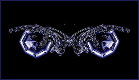 "Night Bomber" - "The Chrome Series" - © BMM 2004 - 2007

This is a group of monochromatic and multi-colored images. They represent values attached to elements of luminancity, and symbolic of humankinds need for stature, power, and imagination.  I have - in the past, used the photographic medium as an object reflector (an objectfiler). Here, I use my negatives as if they were an old Chinaman's paintbrush - static put into a more liquid like motion...  I'm using my negatives resource fluidly, to create non-photographic appearing images  using the negative for its inherited qualities of contrast, shadows, muted color, and detail.  I now see the medium as being very pliable and I want to stretch it in diverse ways by striping away its representational aspects and enhancing its more ephemeral qualities. Note: This is a very delicately reproduced series, and may only be truly appreciated by zooming to its largest capacity. Thumbnails appear soft & less focused than actual image. 